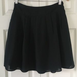 Black Sheer Checked Lined Mini Skirt